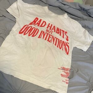 VLONE White and Red Graphic T-Shirt